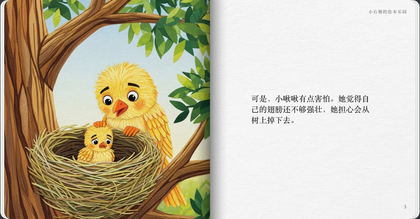 小啾啾的第一次飞行 3
