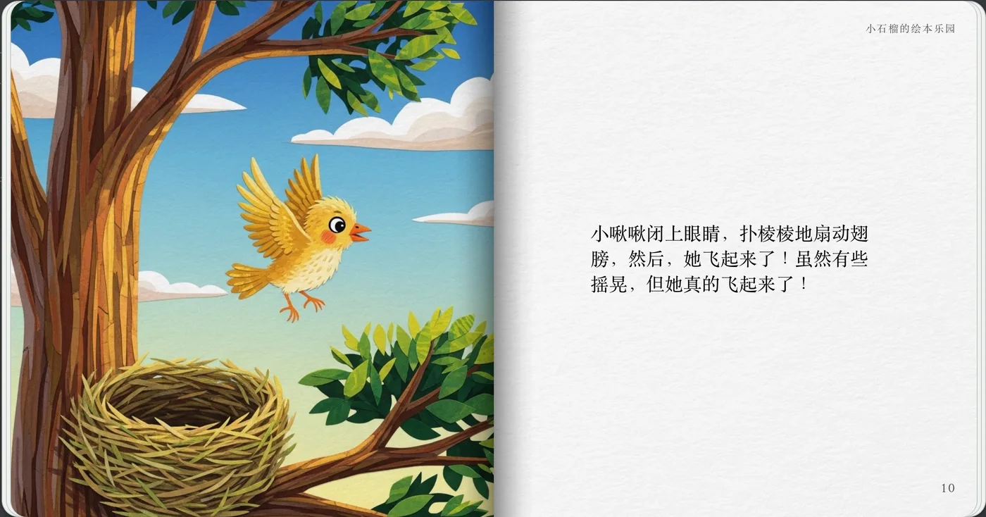 小啾啾的第一次飞行 10